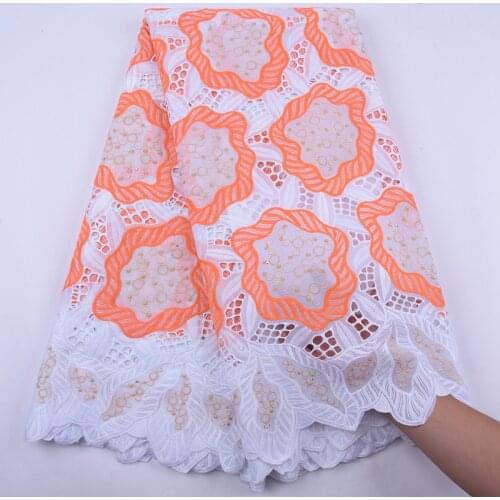 New Arrivals High Quality African Dry Lace Fabric 100% Punch Holes Cotton Lace For Party Dress Swiss Voile Lace In Switzerland