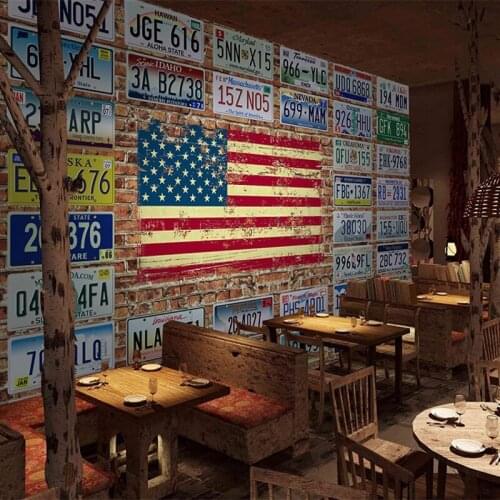 Wallpaper for walls 3 d European Retro Colorful Metal plate custom mural Restaurant Car shop background wallpaper