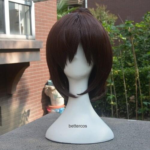 Spirited Away Ogino Chihiro Cosplay Wig Short Brown Ponytail Heat Resistant Synthetic Hair Wigs + Wig Cap