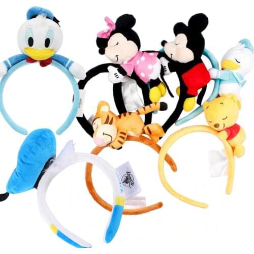Disney Anime Character Donald Duck Plush Toy Cute Hair Band Girls Hair Accessories Toys Gift