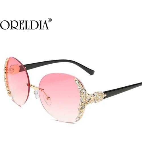 Luxury Rimless Diamond Sunglasses 2021 Women Colorful Lens Sun Glasses Shades Eyewear Lady Brand Designer Chic Eyeglasses UV400