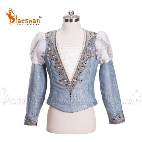 Custom Made Men Ballet Jackets Adult Or Children Silver Ballet Tunic Costumes Males Ballet Dance Costumes Long Sleeves BT794