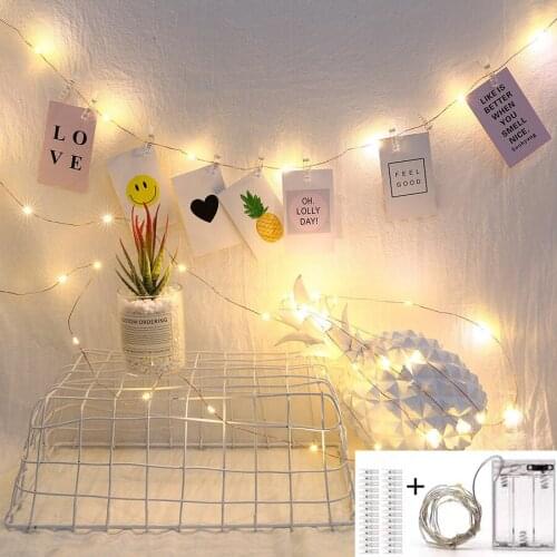 LED String Lights1m3M/5M/10M Photo Clip Fairy Lights Outdoor Battery Operated Garland Christmas Decoration Party Wedding Xmas