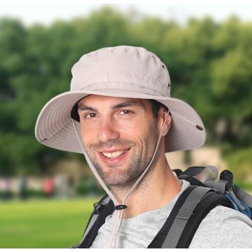 UPF50+ Lightweight Sun Hat Waterproof Men Mesh Bucket Hat Summer Fishing Hiking Cap UV Protection Flap Breathable Beach Hat