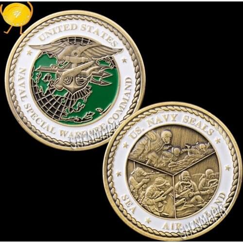 US Naval Special Warfare Command Commemorative Coin Navy Seals Sea Air Land Challenge Coin Honor Medal Coins Collectibles