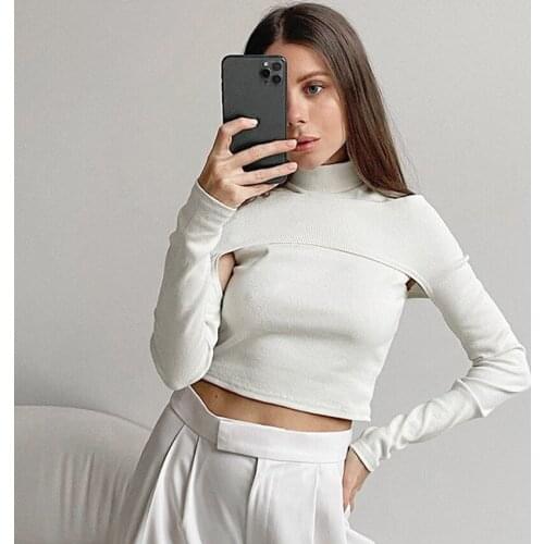 Women Hoody Spring Autumn Fashion New Hollow Out Full Solid Turtleneck Office Lady Designer Tops Euro-America Style Simple