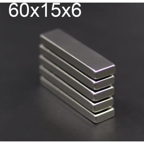 1/2/5/10Pcs 60x15x6 Neodymium Magnet 60mm x 15mm x6mm N35 NdFeB Block Super Powerful Strong Permanent Magnetic imanes