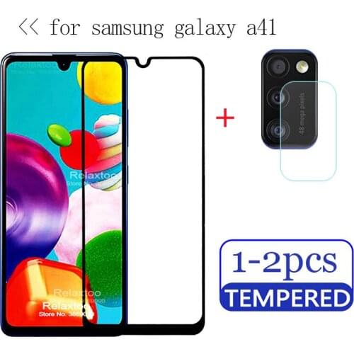 1-2pcs protector glass for samsung galaxy a41 glass protective sansung samsong a 41 a 41 full cover glass galaxy a41 lens film