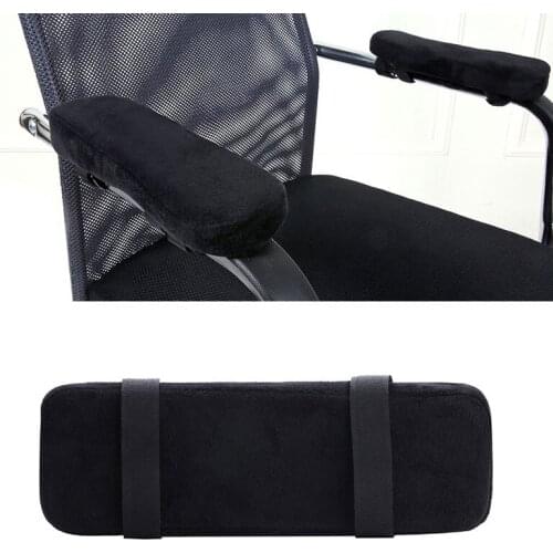 1Pc Black Single Office Chair Parts Arm Pad Memory Foam Armrest Cover Cushion Pad For Home Office Chair Comfortable Elbow Pillow