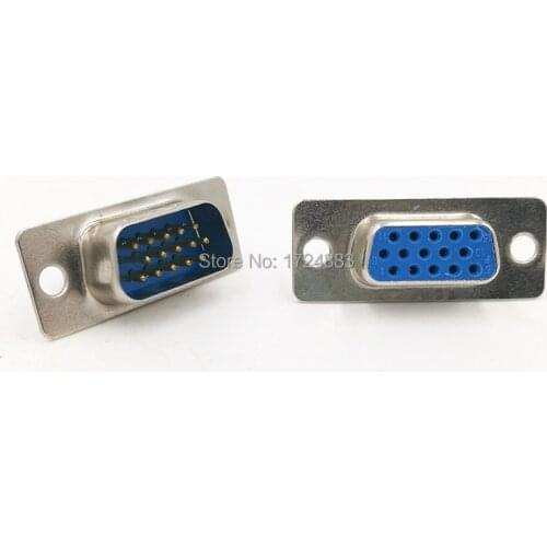 10PCS DB15 connector core VGA Plug connector 2row 3 row hole/pin female Male port socket adapter D Sub DP15