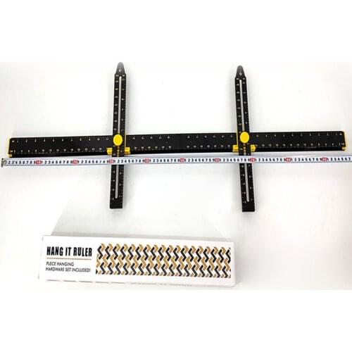 100cm Suspension Measurement Marking Position Punching Level Ruler Picture Hanging Tool Multi-function Gauges for Hanging Paint
