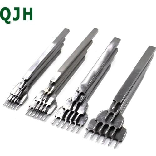 3/4/5/6mm leather Spacing Punch Tool Hole Punches Tool Lacing Stitching Sewing DIY Leather Craft Tools 1/2/4/6 Prong Chisel