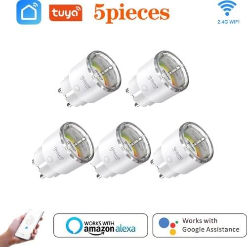5PCS Gosund WiFi MINI Smart Plug Socket Tuya Remote Control Home Appliances Works With Alexa Google Home No Hub Required