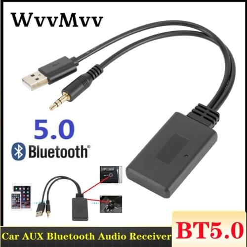 Bluetooth 5.0 Receiver Adapter Wireless Adapter USB + 3.5mm Jack Stereo Audio For Car AUX Speaker Headphone Reciever Handsfree