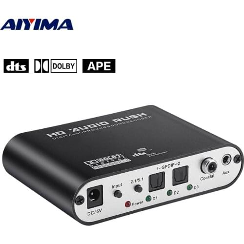 AIYIMA 5.1 Fiber Coaxial DAC Audio Decoder Home Theater SPDIF Coaxial to Digital Analog DSP 24Bit DIY Sound Speaker Amplifiers