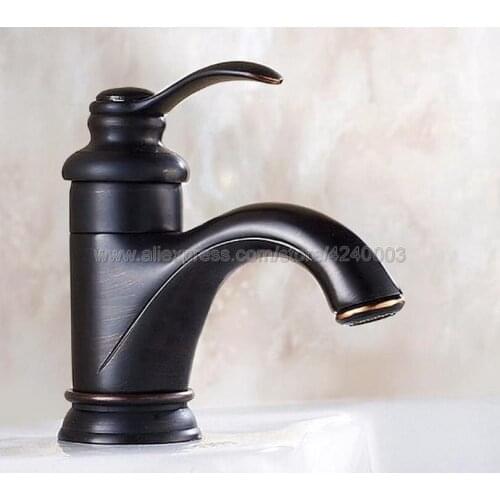 Oil Rubbed Bronze Basin Faucet Deck Mount Bathroom Vessel Sink Faucet - Single Hole / Handle Knf065