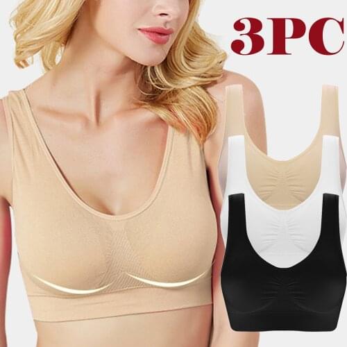 New Half Cup Bra Lace Push Up Bra 3-Pack Wireless Seamless Bras Sports Bra Wirefree Yoga Bra with Removable Pads for Women