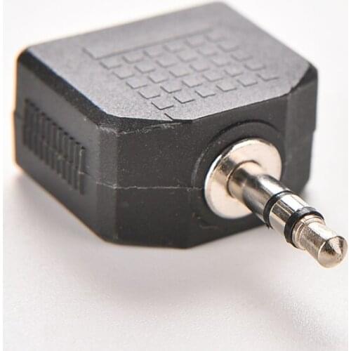 Black 3.5mm Male To 2 Female Adapter Jack 1 To 2 Double Earphone Headphone Y Splitter Cable Cord Adapter Plug For MP3 Phone