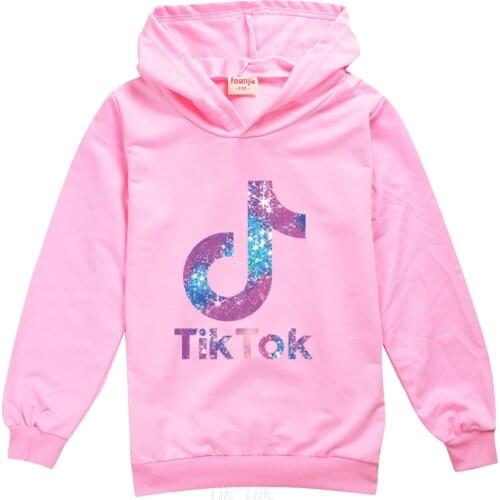 Tik Tok Kid Girl Spring Autumn Full Sleeve Hoodie Sweatshirt Child Baby Cartoon Tik Tok Hoody Coat Tops Jacket Color Clothing