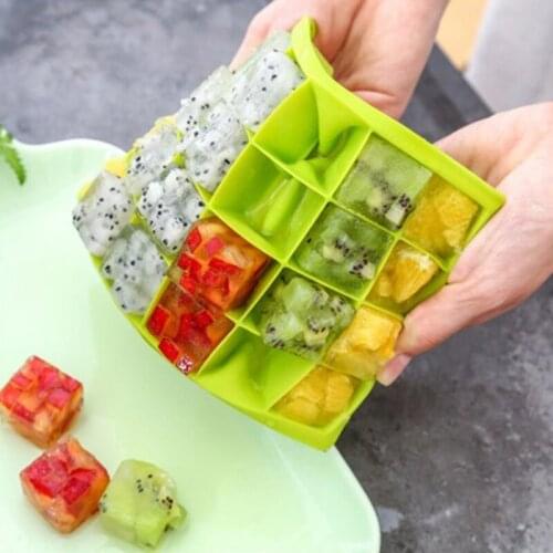 DIY Square Silicone Ice Cube Mold Home Ice Tray Freezer Easy Release Ice Jelly Pudding Maker Preservation Box Bar Kitchen Tools