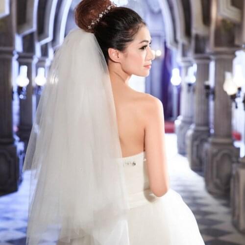 Tulle Wedding Dress Veils Fluffy White Multi Layers Bridal Hair Veil Comb Bride Fairy Marriage Accessories U90E