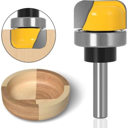 1/4inch/6mm/8mm Shank Milling Cutter Round Nose Sharp Cutting Edge Hard Alloy Bowl Tray Router Bit for Woodworking