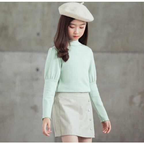 Girl Tees Spring Autumn Knitted Long Sleeve T-Shirt Cotton Tops Long Sleeve T-Shirt Kids Girls Clothes Mother Daughter Matching