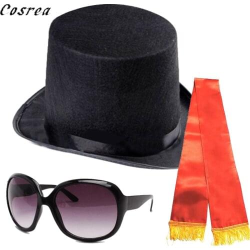 Hot Ghana Pallbearers Coffin Dance Cosplay Hat Glasses Coffin Funeral Dancing Team Display Black Cap Glasses Ribbon Funny Outfit