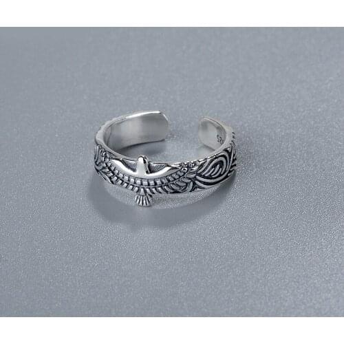 Personality Vintage Silver Color Eagle Rings For Women Fashion Retro Antique Rings Bridal Wedding Jewelry Anillos