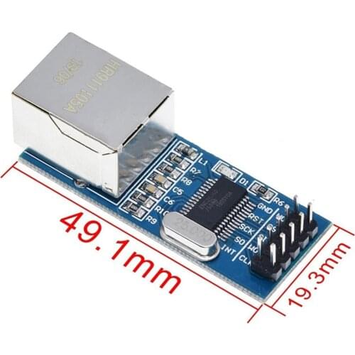 Mini ENC28J60 SPI Interface Ethernet Network Module 51/AVR/ARM/PIC Code Network Board for Arduino, Ras Pi Etc