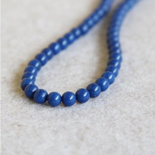 Min Order1)6mm Fashion New Dark blue chalcedony beads Round shape stones Loose Beads 15" Jewelry making design wholesale