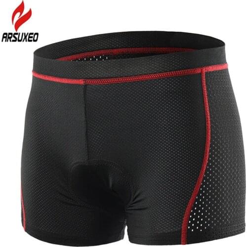 ARSUXEO Upgrade Men Women Cycling Underwear with Gel Pad Breathable Mesh Road Bike Shorts Shockproof Riding Bicycle Underpants