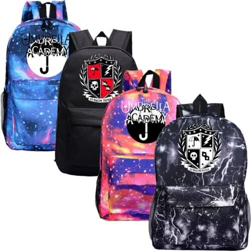 Fashion Cartoon The Umbrella Academy Backpack Zipper Anime Bag Bookbag Laptop Back Pack Schoolbags Black Mochila Para Hombre