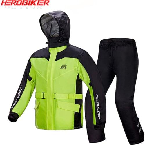 Motorcycle Raincoat+Rain Pants Moto Rain Suit Ventilate Poncho Waterproof Motorcycle Rain Jacket Riding Motorbike Rain Coat