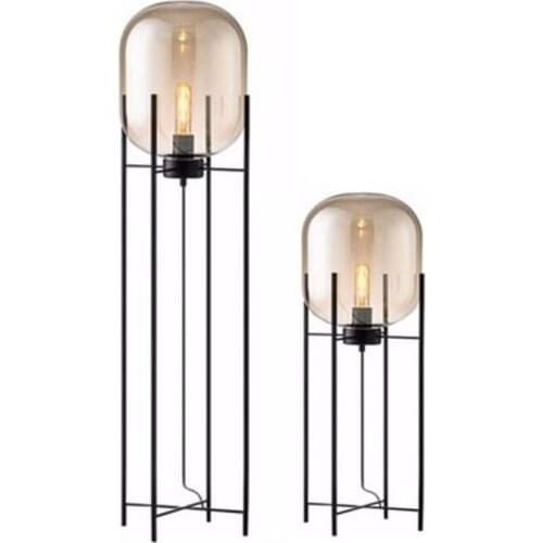 Nordic post modern Glass Floor Lamp Light Fashion Design amber gray glass Table lamps home Light Living Room Country House Hotel