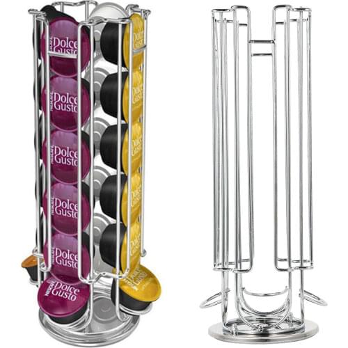 2021 New Metal Coffee Pod Holder 24 Cups Plating Stand Coffee Capsule Storage Rack Stand Storage Shelves For Dolce Gusto Capsule