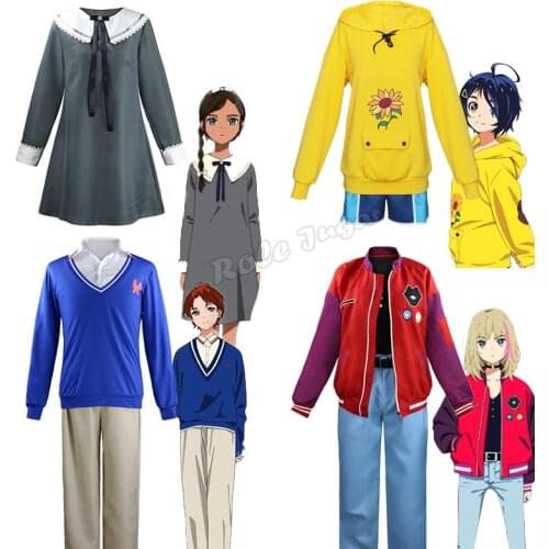 Ohto Ai Cosplay Hoodie Wonder Egg Priority Kawai Rika costume Wigs Man Woman Hooded Sweater Jacket Dress Anime Costume Outfits
