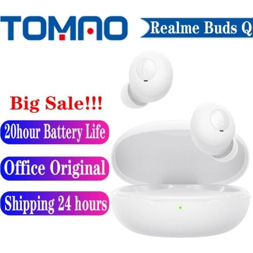 Original Official New Realme Buds Q TWS Wireless Headphones In-ear Earphones 20h Battery Touch Control IPX4 Waterproof Headsets