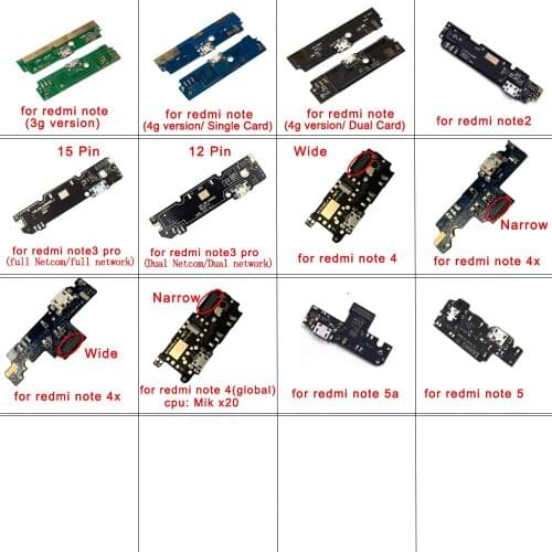 Charger Board USB Connector Port Dock Charging Flex Cable For Redmi Note 3G 4G 2 3 4 4X 5 5A Pro Charger Board PCB Flex