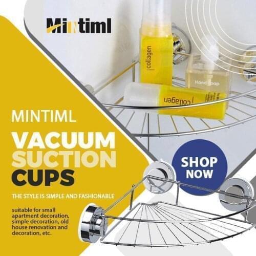 Mintiml Bathroom Kitchen Storage Rack Stainless Steel Removable Vacuum Suction Cup Wall Hook Hanger Bathroom Kitchen Holder