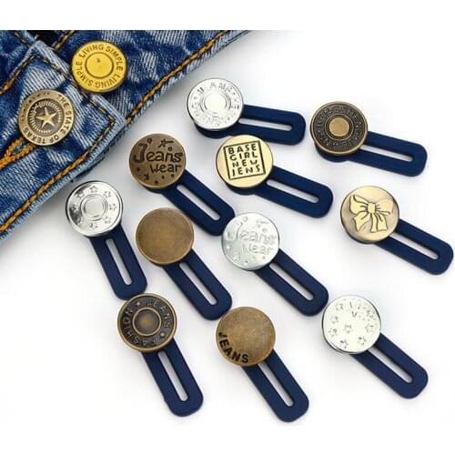 Adjustable Metal Buttons Free Sewing Retractable Jeans Waist Button Pants Disassembly Waist Extenders Button Waistband Expander