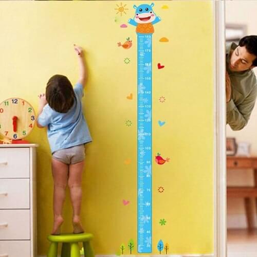 Cartoon animal wallpaper self-adhesive measurement height creative ruler stickers decoration removable