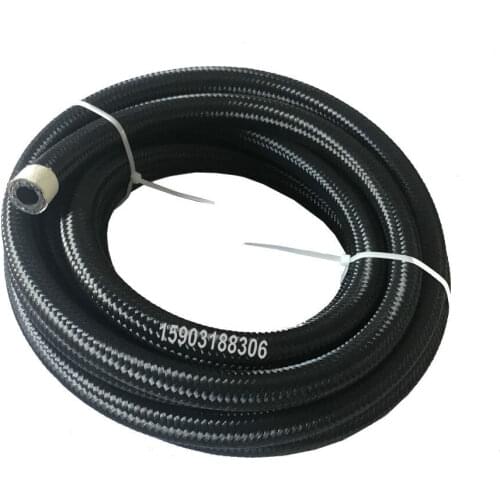Auto Racing AN6 Black Nylon Braided Fuel Oil Gas Hose Line 1M Vehicle fuel return tube flexible oil cooler rubber hose