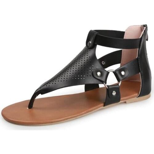 Large size Womens sandals summer bohemian flip flop Roman womens sandals flat bottom casual womens shoes platform sandals 35-44