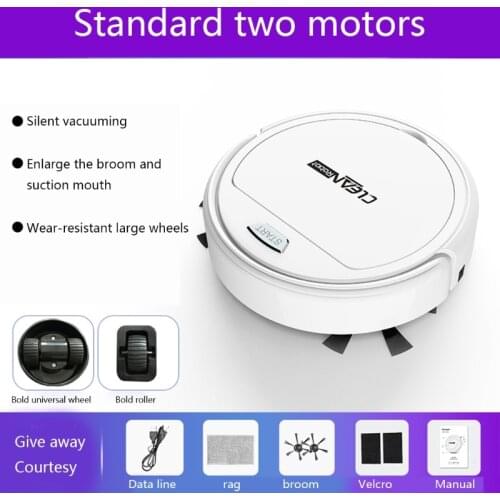 Super Thin Robot Vacuum Cleaner Auto Robotic Vacuums Super Quiet Double-sided Broom for Pet Hair Hard Floor Ceramic Tile