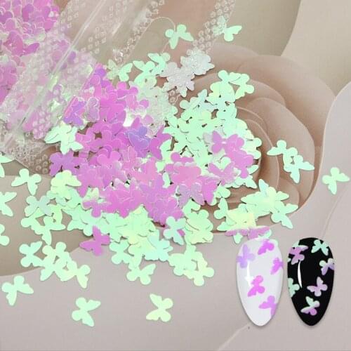 Ultra-thin Mermaid Butterfly Nail Art Decorations Sequins Aurora Flower Glitter Flake For Manicure Polish Nail Supplies RK140152