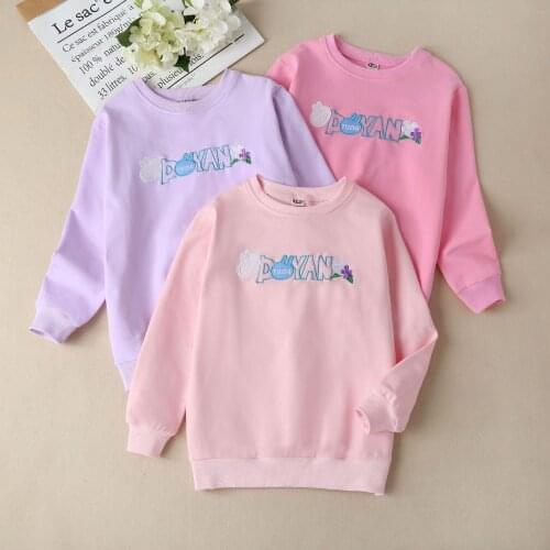 Girls' sweaters spring autumn 2021 new childrens Korean leisure childrens western style long-sleeved tops
