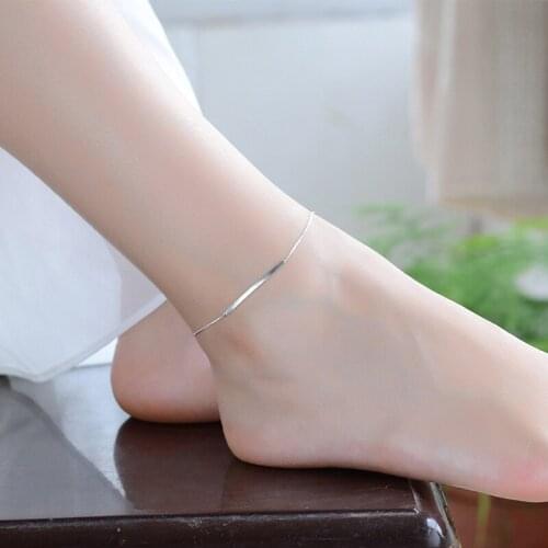 TJP New Fashion Girl Silver Bracelets Jewelry Top Quality 925 Silver Anklets For Women Engagement Party Accessories Lover Gift