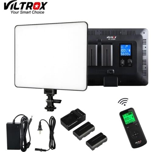 Viltrox VL200 Wireless Remote LED Video Studio Light Lamp Slim Bi-Color Dimmable +AC Adapter+battery charger for photo Studio