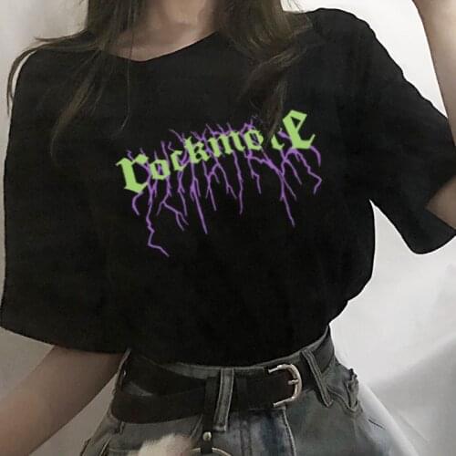 Vintage Hip Hop Womens Tshirt Oversize Unisex Short Sleeve T Shirt Letter Funny Print Punk Gothic Female T-shirt Streetwear